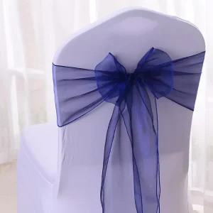 Custom Organza Chair Sashes Knot Bands Chair Bows for for Wedding Party Banquet Event Country Wedding Chair Decoration