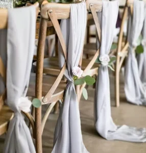 Custom Organza Chiffon White Chair Sashes for Wedding Chair