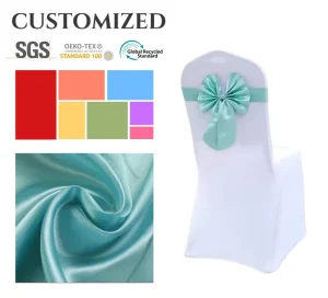 Custom Outdoor Events Party Wedding Bow Chair Back Decoration Leather Elastic Chair Sash Ties