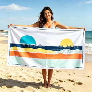 Custom Oversized Sand Free Microfiber Beach Towel Quick Dry Striped Printed Design Travel Pool Vacation Beach Towel