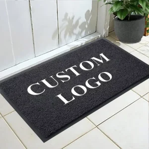 Custom PVC Mat with Logo Design Spaghetti Welcome Coil Mat Outdoor Non Slip Rubber Heavy Weight Entrance Floor Door Mat