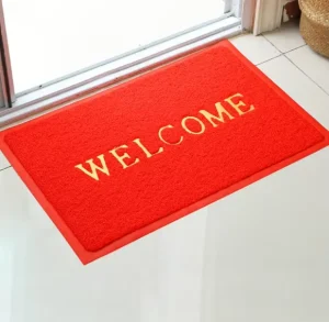 Custom PVC Material Welcome Entry Doormat Elastic Printed Design Entrance Outdoor Door Mat