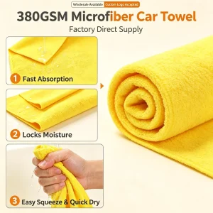 Custom Packaging Microfiber Car Towel Set High Absorbent Auto Detailing Cleaning Cloths