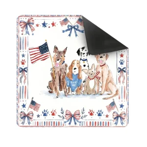 Custom Patriotic Dog Print Mahjong Mat with USA Flag Design Non Slip Noise Reduction Rubber Game Table Mat OEM Manufacturer