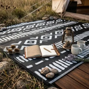 Custom Pattern Atmosphere Outdoor Runner Rugs Event Balcony Outdoor Rug Waterproof Carpet Patio PP Materials Washable Floor Mat
