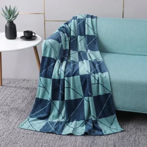 Custom Pattern Geometric Knitted Flannel Fleece Non-Slip Soft Warm Throw for Sofa or Chair All Seasons