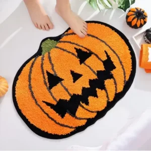 Custom Pattern Halloween Design Soft Tufted Door Mat TPR Non Slip Microfiber Area Bath Mat