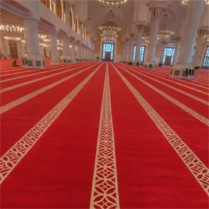 Custom Pattern Islamic Prayer Rug 1 Class a Fire Rated Muslim Prayer Mat Flame Retardant Mosque Carpet Large Size Soft