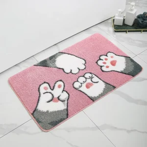 Custom Pattern Logo Super Fluffy Bath Mat Soft and Absorbent Polyester Rug for Modern Bathroom Home Indoor Use