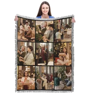 Custom Personalized Family Photo Tapestry Woven Throw Blanket Cotton Tapestry for Home Decor