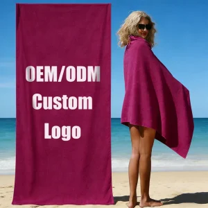 Custom Personalized Logo Quick Dry Compact Lightweight Microfiber Pool Summer Beach Towel