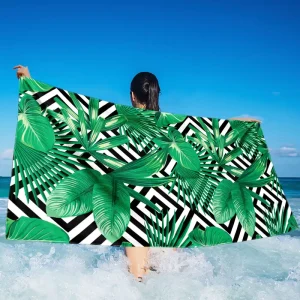 Custom Personalized Quick Dry Highly Absorbent Beach Towel Summer Recycled Sand Free MicroFibre Anchor Ship