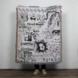 Custom Physics and Imagination Cotton Polyester Blend Four Seasons Jacquard Throw with Tassel Decorative Tapestry Blanket