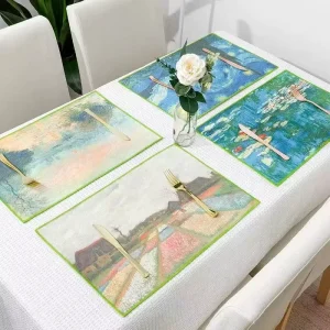 Custom Placemats Elegant Soft Washable Table Mats with Logo for Home Restaurant Decor
