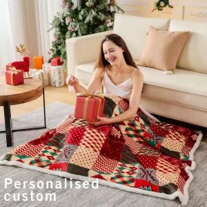 Custom Plush Fleece Throw Blanket MOQ 1 Personalized Design US Stock Shipping