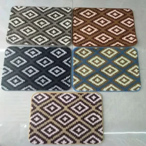 Custom Polyester Jacquard Bath Mat Non Slip Absorbent Flannel Bathroom Floor Doormat OEM ODM Custom Print Logo Home Shower Rug