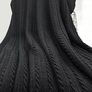 Custom Polyester Stretch 250Gsm Stripes Knitted Crinkle Crepe Jacquard Fabric for Dress Clothing
