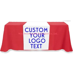 Custom Polyester Table Runner With Business Logo Name Photo Design Personalized for Business Vendors Party