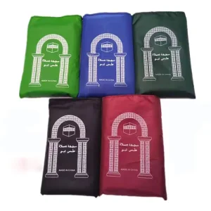 Custom Portable 55cm*100cm Pocket Islam Prayer Mat for Outdoor Use Muslim Travel Prayer Rug Promotion Gift