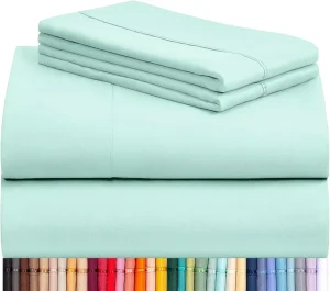 Custom Premium 4 PC Linen Sheet Set Bed Sheets Wrinkle Free Microfiber Hotel Bed Sheet Set