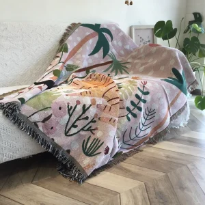 Custom Price Other Tapestri Cotton Jacquard Polyester Tapestries Wall Hanging Sofa Couch Blanket Woven Tassel Blanket
