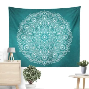 Custom Print 100% Polyester Fabric 3D Digital Printed Indian Mandala Wall Hanging Tapestry