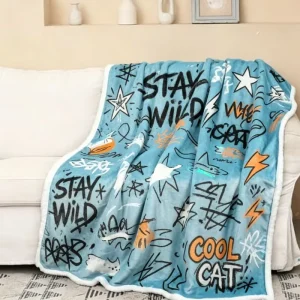 Custom Print Fleece Blanket Pattern Printed Extra Soft Thick Wearable Flannel Throw Blanket for Winter