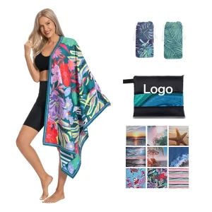 Custom Print Multi Color Sand Free Beach Towels Double Sides Microfiber Beach Towel