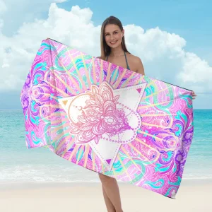 Custom Print Summer Beach Towel Soft Extra Large Swimming Sublimation Double Sides Quick Dry Highly Absorbent Sand Free