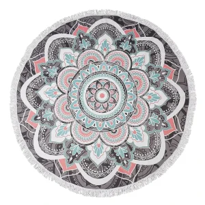 Custom Print Top Quality Beach Towel Large Round Beach Towel with Fringe