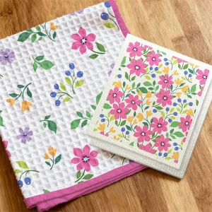 Custom Printed Absorbent Kitchen Towel Custom Printed Tea Towel Waffle Weave Dish Towels Swedish Dish Cloth Tea Towel Set