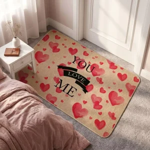 Custom Printed Animal Print Washable Faux Linen Non-Slip Door Mat for Hotel Kitchen Bathroom 40x60cm