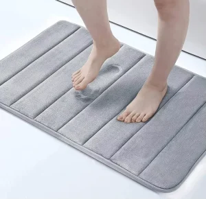 Custom Printed Anti Slip Polyester Bathroom Rug Set Memory Foam Bath Floor Door Mat Modern Style for Home Toilet Use
