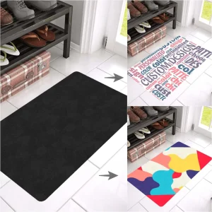Custom Printed Anti Slip Rubber Front Door Mat Washable Entry Rug for Indoor and Outdoor Home Use