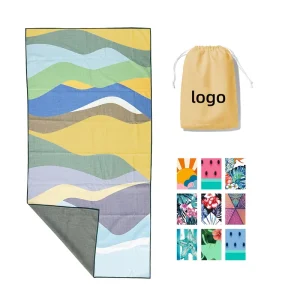 Custom Printed Antimicrobial Quick Dry Microfiber Luxury Beach Towel Compressed Eco-Friendly Extra Large Novelty Design Recycled