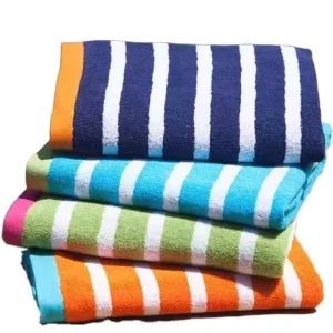 Custom Printed Cotton Beach Towel with Logo Eco Friendly Sand Free All Season Use