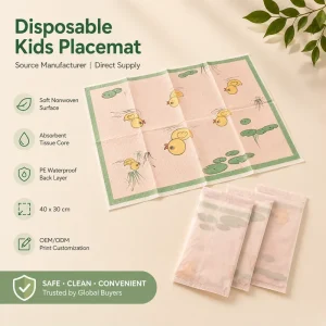 Custom Printed Disposable Child Placemat 40cm Wide OEM Factory Packaging Box