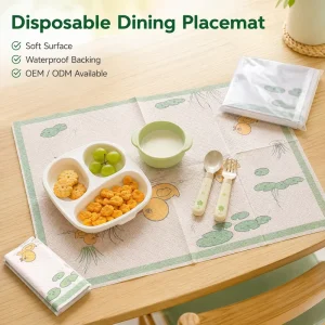 Custom Printed Disposable Placemat for Kids 40cm Width Customizable Length Food Safe Adhesive Backing Alphabet Design CN