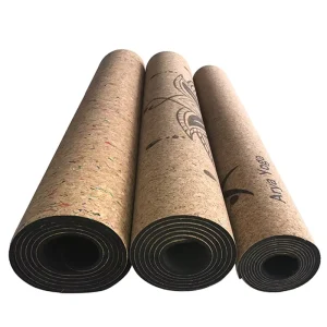 Custom Printed Eco Friendly 100% Natural Rubber Pilates Mat & Cork Yoga Mat Non Slip Wear Resistant For Fitness Training Studio