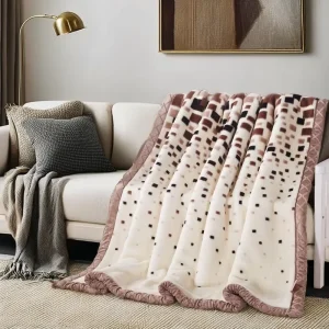 Custom Printed High Quality Double Ply Queen Twin Size Cozy Heavy Korean Minky Fleece Throw Blanket Gift