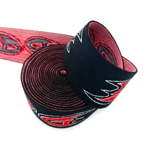 Custom Printed Jacquard Woven Polyester Elastic Alphabet Pattern Buckle Webbing Tape For Home & Garment Use
