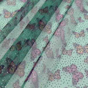 Custom Printed Knitted Breathable 100% Polyester Tulle Mesh Fabric Bulk Supply for Dress Bag Apparel Home Decor