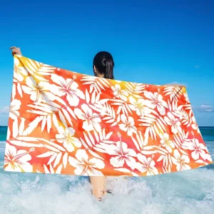 Custom Printed Large Summer Beach Towel Fast Shipping Free Design Quick Dry Sand Free Microfiber with Logo