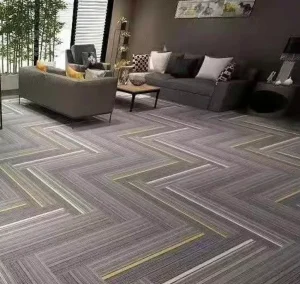 Custom Printed Modern Fireproof Anti-stain Nylon Commercial-grade Modular Carpet Tiles for Office Use