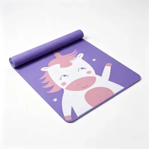 Custom Printed Non Slip Dual Layer Gymnastics Kid Baby Suede Yoga Mat Eco friendly PVC Yoga Matt Anime Design