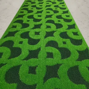 Custom Printed Pattern Fireproof Durable Outdoor Artificial Grass Carpet 3D Embossed Design for Putting Green Garden Use