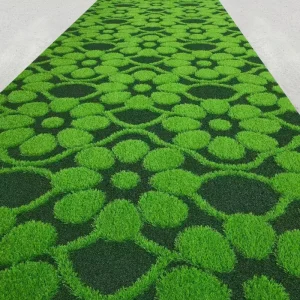 Custom Printed Pattern Fireproof Eco-Friendly Outdoor Artificial Grass Carpet with 3D Embossed Design for Backyard & Garden Use