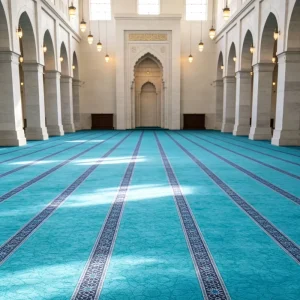 Custom Printed Pattern Machine Woven Prayer Rug Anti slip Large Size Carpet Manufacturer for Mosque Worship Hall