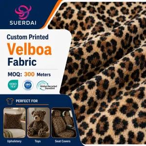 Custom Printed Polyester Velvet Fabric 230GSM Soft Knit Velour for Dresses Sleepwear Blanket