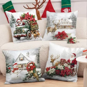 Custom Printed Square Pillowcases Cushion Covers Cozy Pretty Cute Versatile Hospital Hotel 100% Polyester Modern Design